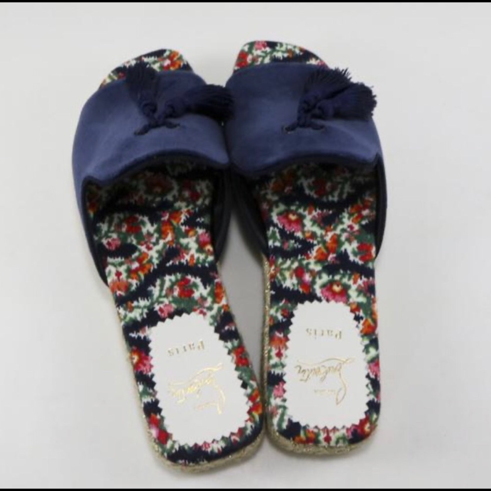 Christian Louboutin Pacha Blue Velvet Slides - Picture 5 of 9